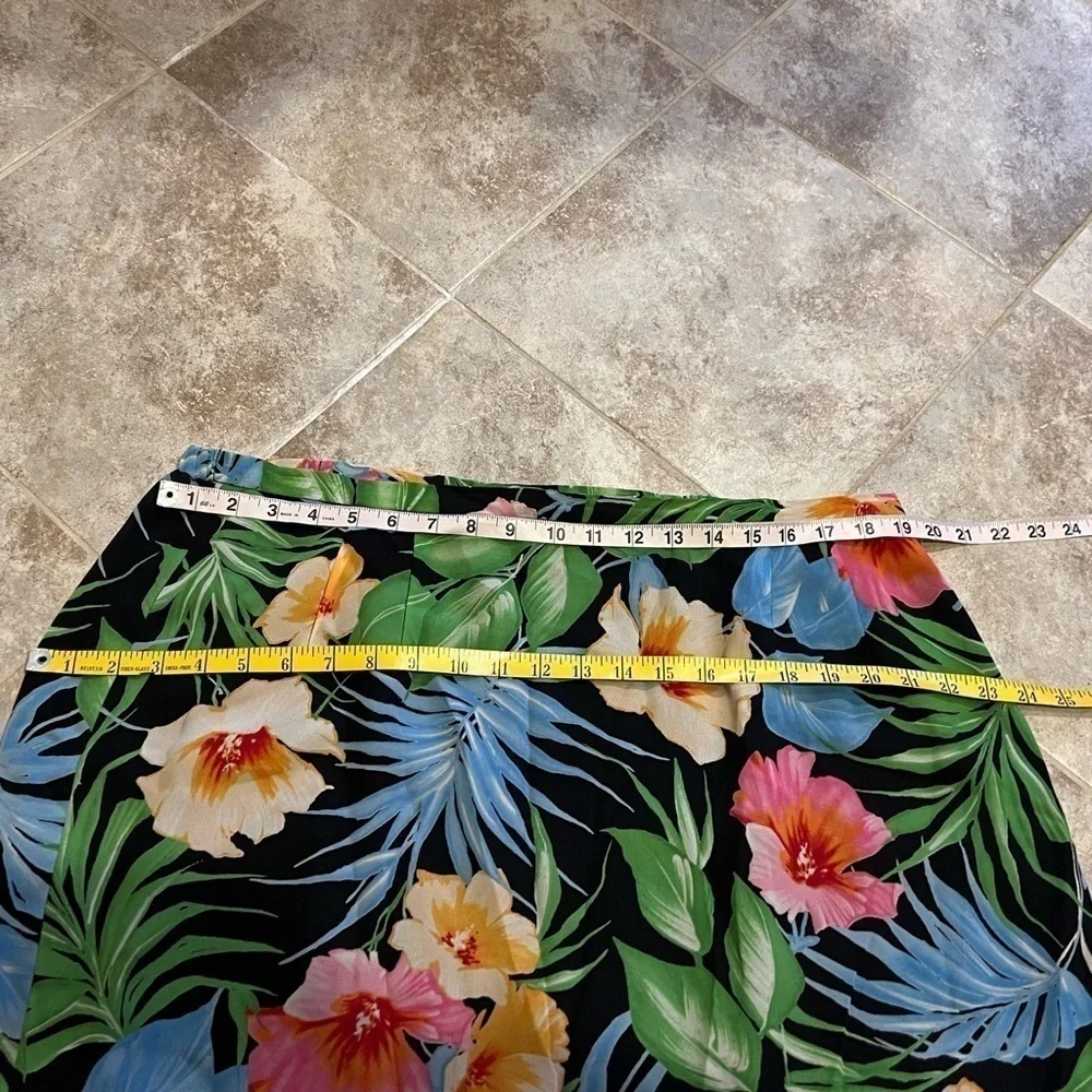 Emma James Floral Tropical A Line Vintage Maxi Skirt Plus Size 18 W Polyester